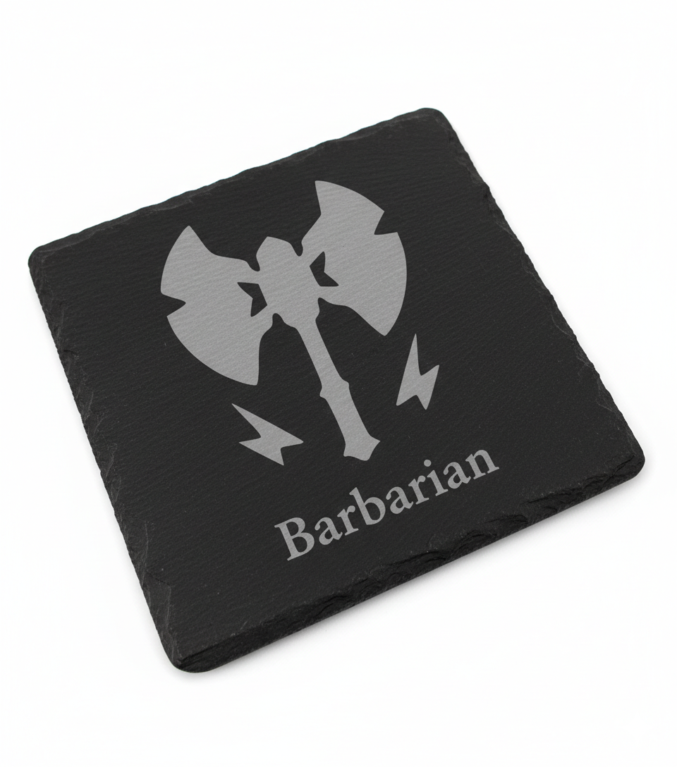 Barbarian D&D Coaster – "Double Axe"