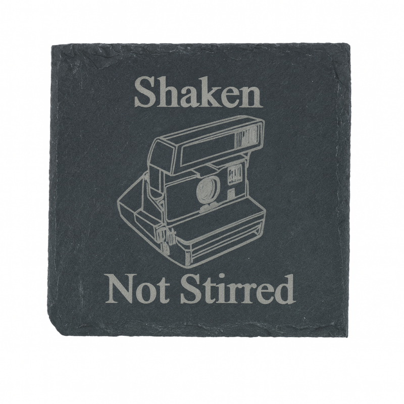 Polaroid Camera Coaster – "Shaken Not Stirred"